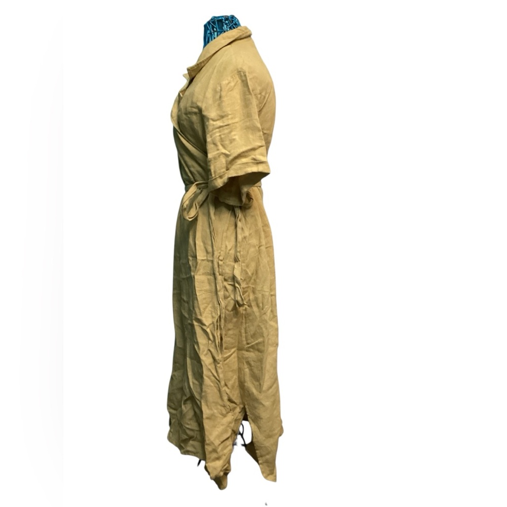 Grae Cove NWOT Gwyneth Linen Wrap Midi Dress - Picture 3 of 9